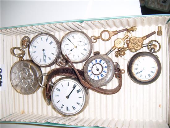 5 pocket watches & 1 wrist watch